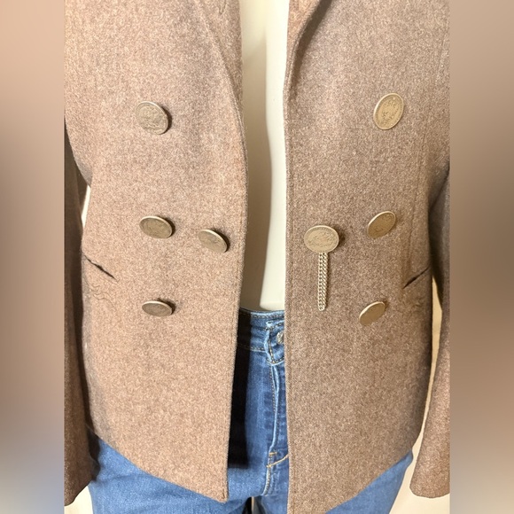 Vintage Brown Tweed Blazer with Notched Lapels - Picture 3 of 12